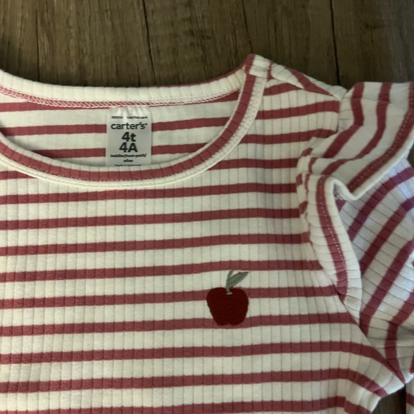 2/$8 Carter's White and Pink Long Sleeve Tees - Picture 2 of 4